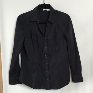 Ricki's Black Cotton Blend Collared Shirt